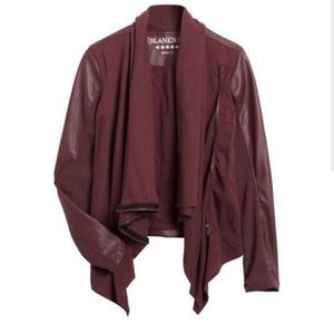 Leather drape jacket